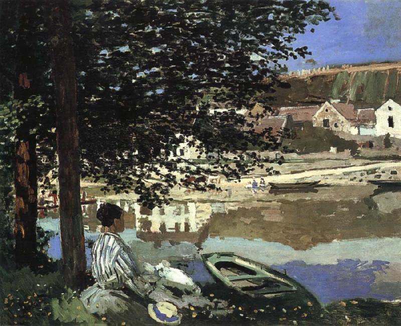 Claude Monet River Scene at Bennecourt China oil painting art